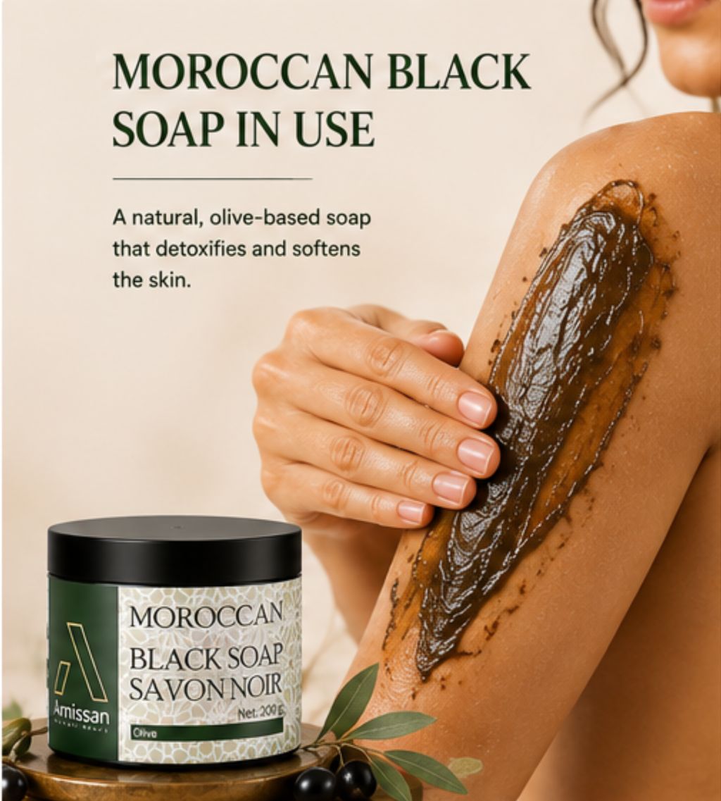 Essential Exfoliation Ritual: Moroccan Black Soap & Kessa Mitt